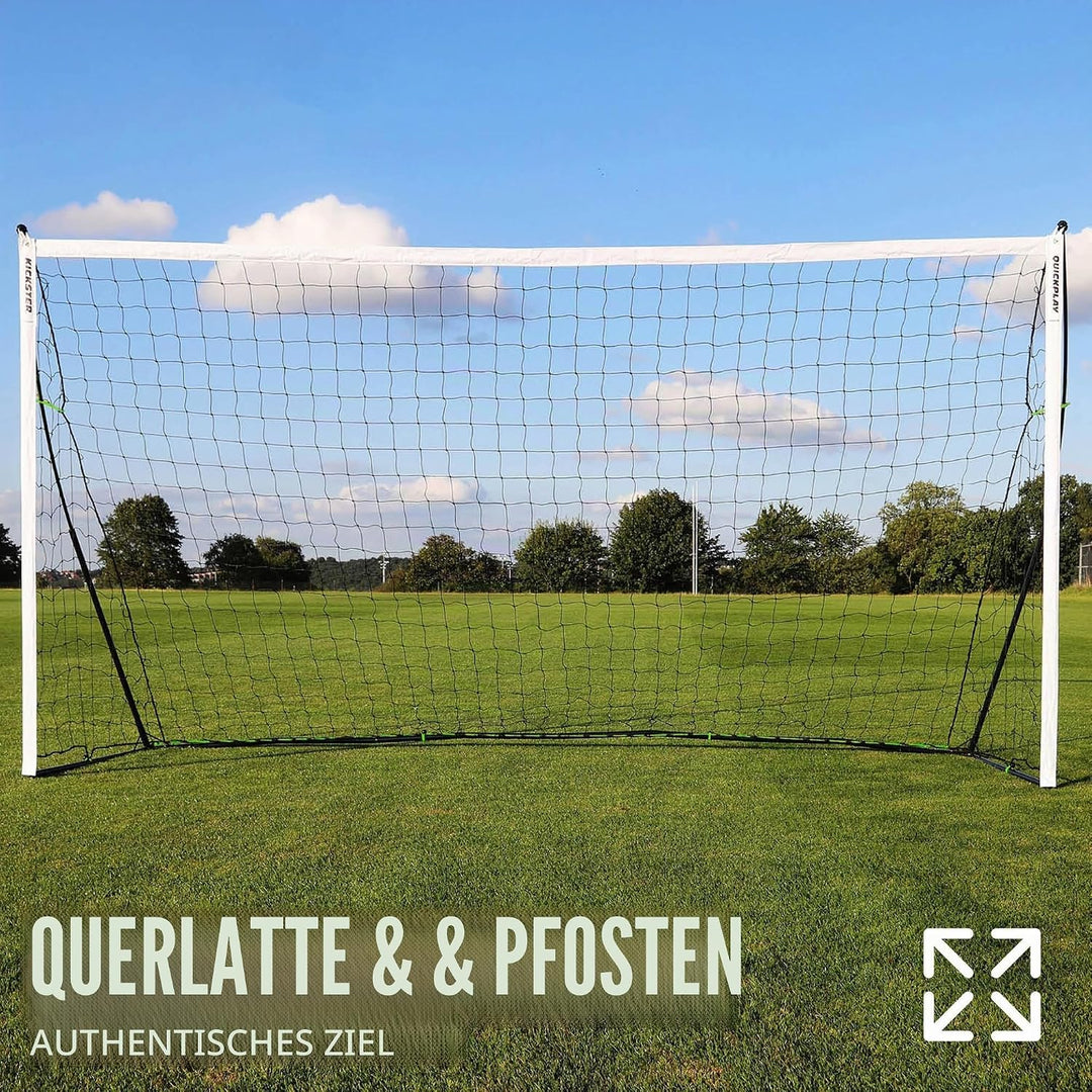 QUICKPLAY KICKSTER Fussballtor - Ultra tragbares Fussballnetz für alle Altersgruppen - Schnell aufba