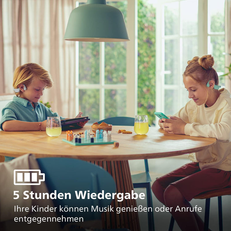 Philips TAK4607GR/00 Kabellose Open-Ear-Kopfhörer für Kinder, IPX5 Wasserschutz und bis zu 5 Stunden