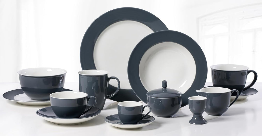 Tafelservice Doppio, 8-teilig, Anthrazit Anthrazit Tafelservice, Anthrazit Tafelservice
