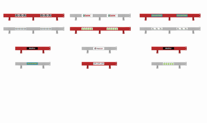 Scalextric Leitplanken mit Aufklebern, Grey/Red