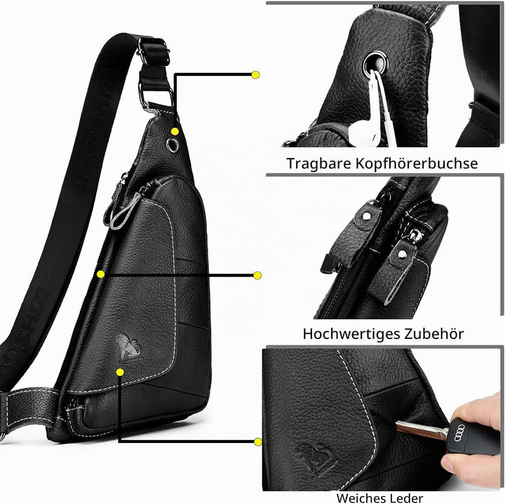 pundarika brusttasche herren leder Kleine umhängetasche herren sling bag Leder Crossbody bag Tasche
