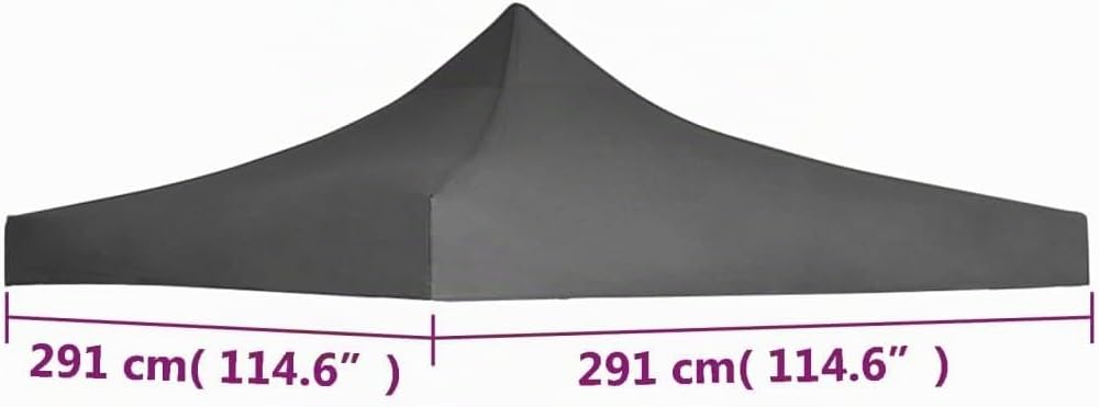 vidaXL Ersatzdach 3x3 m Anthrazit Dach Abdeckung Plane Partyzelt Pavillondach 3 x 3 m Anthrazit, 3 x