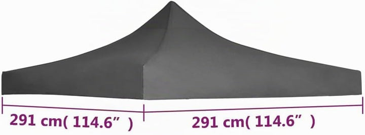vidaXL Ersatzdach 3x3 m Anthrazit Dach Abdeckung Plane Partyzelt Pavillondach 3 x 3 m Anthrazit, 3 x