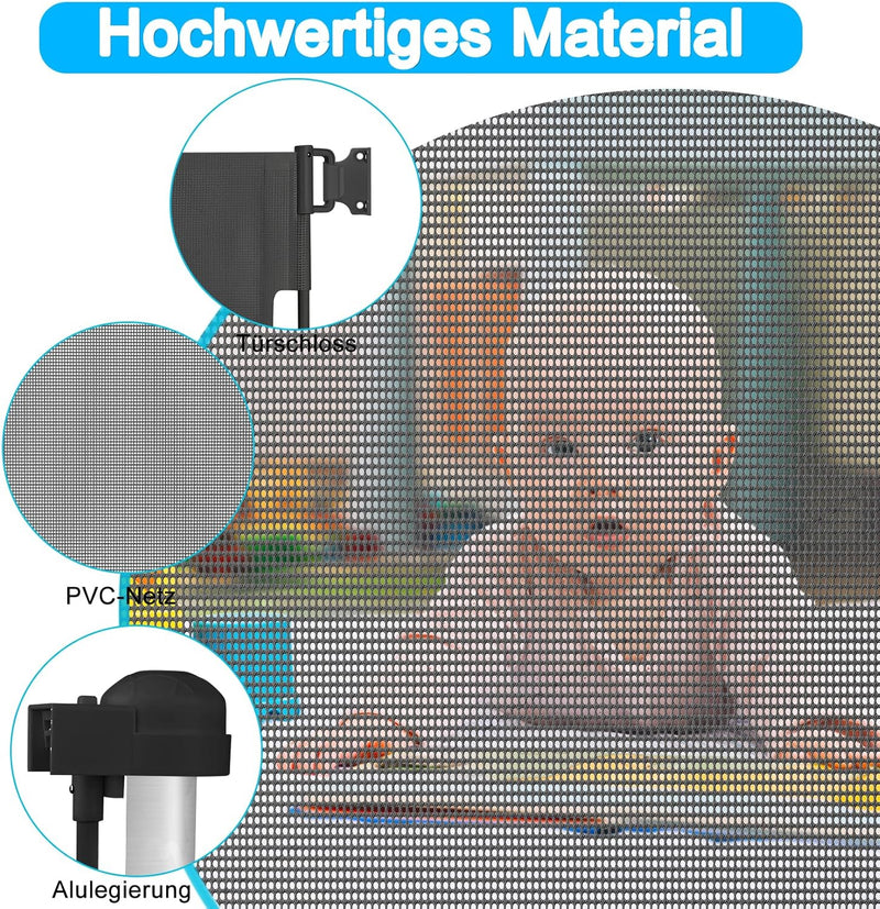 YARDIN Treppenschutzgitter Ausziehbar Türschutzgitter 0-180cm für Babys & Haustiere, Treppengitter A