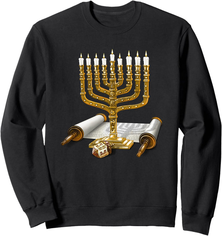 Menora Glückliche Chanukka Jüdische Chanukka Feiertag Sweatshirt