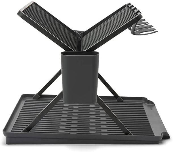 Brabantia Faltbares Gross Abtropfgestell, Metall Kunststoff, Dunkel Grau L Dark Grey, L Dark Grey