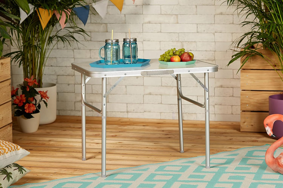 Camp Active Klapptisch - Höhenverstellbare Tischfüsse - Ultraleicht aus Aluminium - 75x55x60cm Silbe