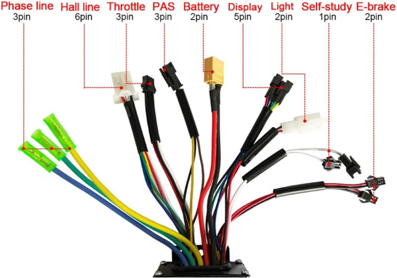 BuyWeek Brushless Motor Controller Kit für KUGOO M4 Elektroroller, 24V 36V 48V Elektroroller Brushle