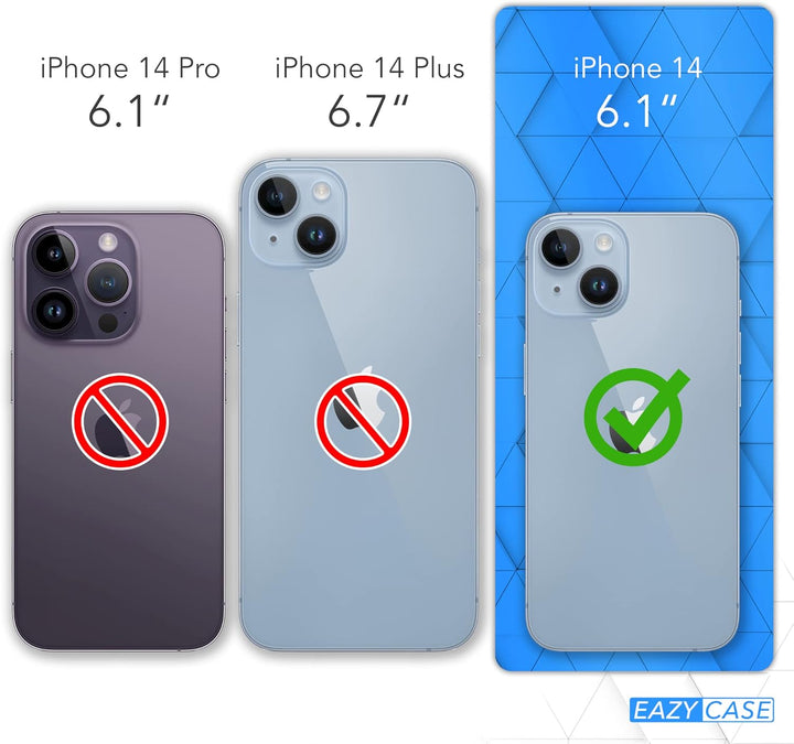 EAZY CASE Handykette kompatibel mit iPhone 14 Handyhülle mit Metall Umhängeband und Ersatz Kordel sc