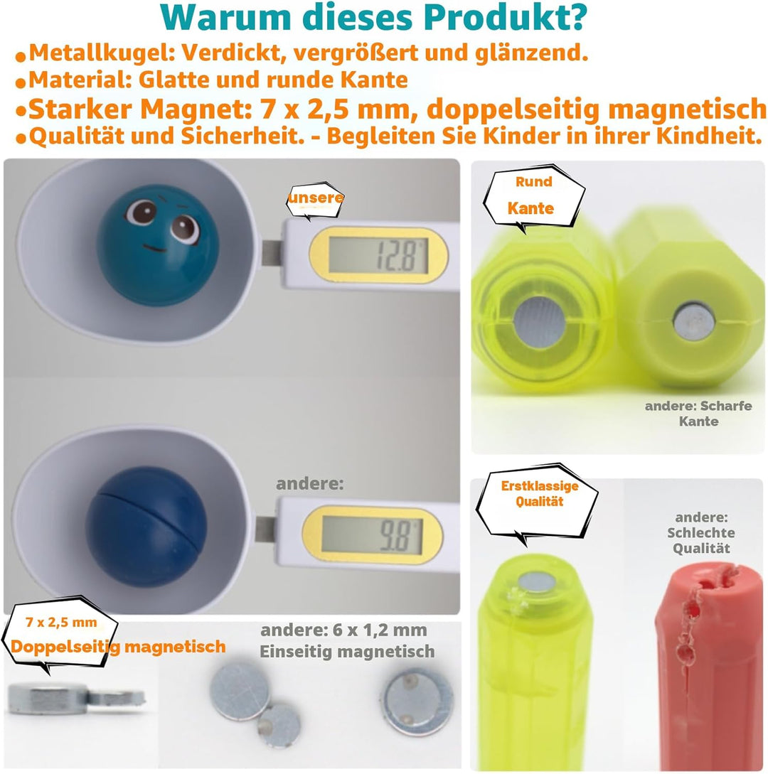 BINZKBB Magnetische Bausteine Konstruktion Bauen Set,Gross 52 Teile Magnete Pädagogisches kreatives