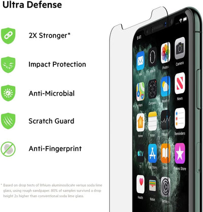 Belkin ScreenForce InvisiGlass Ultra antimikrobieller Displayschutz für das iPhone 11 Pro (iPhone 11