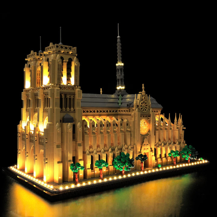 Premium LED-Lichtkit kompatibel mit LEGO 21061 Notre-Dame de Paris – Warme Beleuchtung für das Archi