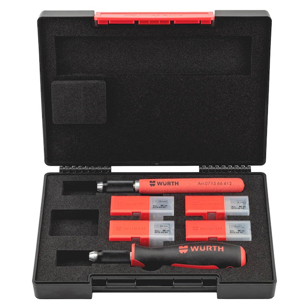 Würth PU-Schaber Set 83 Teile Hochwertiges Schaber-Set zum Entfernen von Kleberesten 071566410 mit 2
