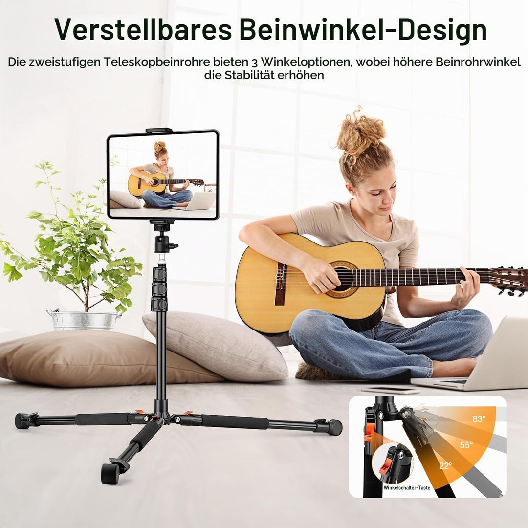 200cm Kamera Stativ, Leichtes Camera Tripod mit 360°Drehkugelkopf, Tragbar Fotografie Lichtstativ, A