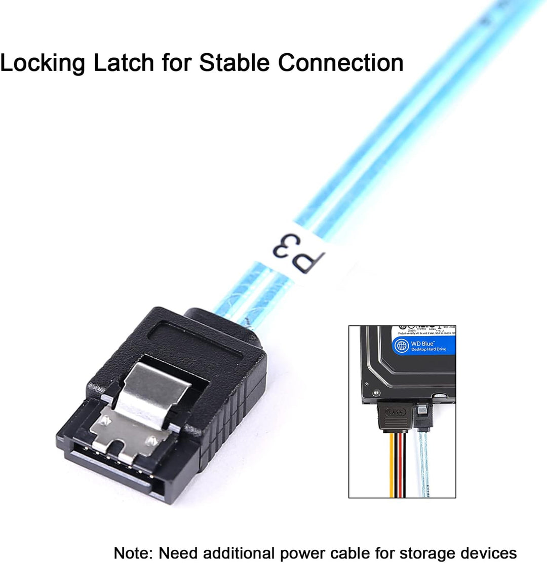 ADCAUDX 1m SATA III Kabel, 4 Stück/Set, SATA-6Gbit/s HDD-SDD Datenkabel Ersatz für Bitcoin Computer,