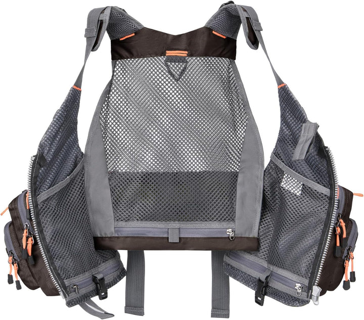 Gonex Anglerweste Herren, Verstellbar, Fliegenfischer Weste mit 18 Taschen | 14 SBS-Reissverschlusst