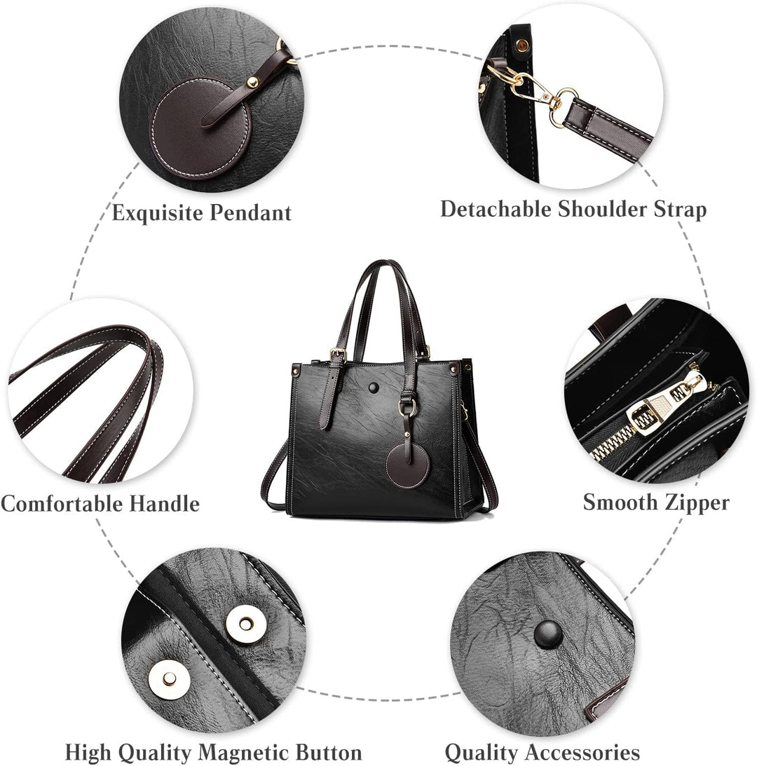 FANDARE Damen Handtasche Tote Beutel Umhängetaschen PU-Leder Schultertasche Tragetasche Multifunktio