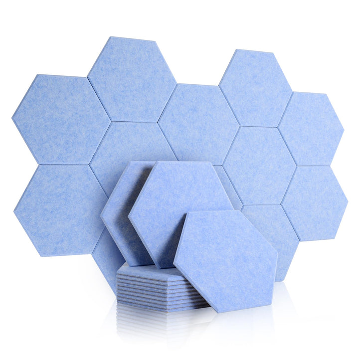 Rdutuok 12 Stück Akustik Panel,30x26x1cm Hexagon Akustik Absorber Schallschutzplatten Akustikpaneele