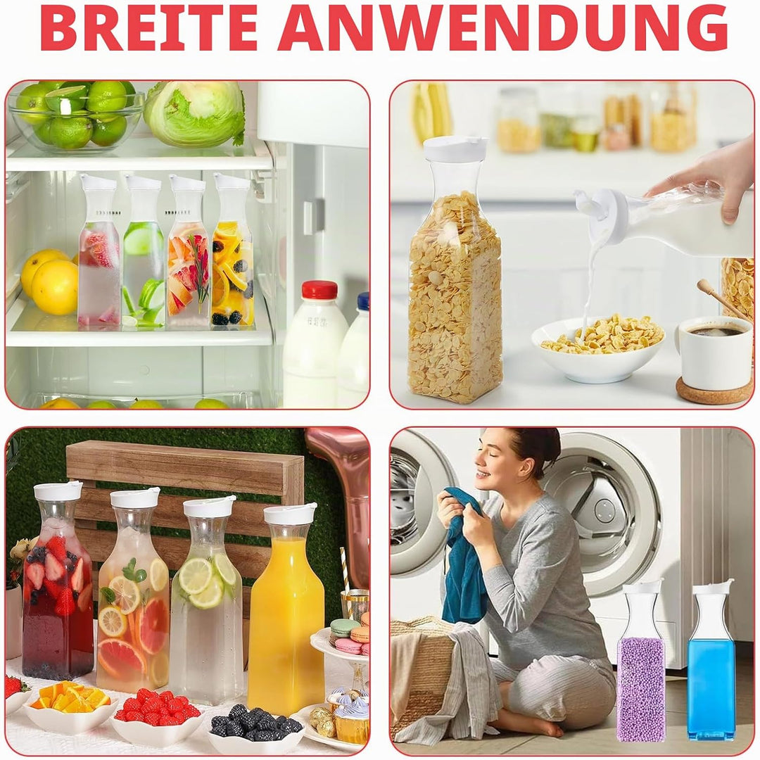 4 Stück Wiederverwendbare Waschmittel Aufbewahrungsbox 1.5 L, PET Waschmittelspender, Waschpulver Au