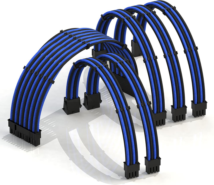 LINKUP - AVA 30cm PSU Kabelverlängerung Ummantelt GPU Nach Mass PC Stromversorgung mit Kamm-Kit - Ko
