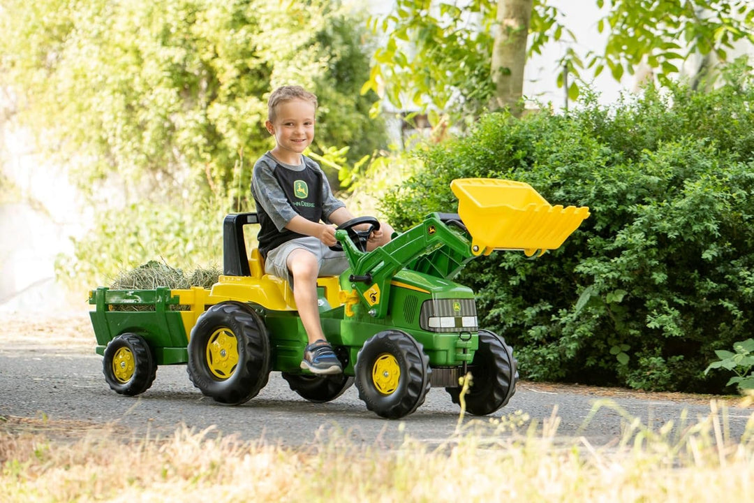 Rolly Toys Set Traktor Junior John Deere (Landwirtschaftstraktor für Kinder, Traktor für 3 bis 7-Jäh