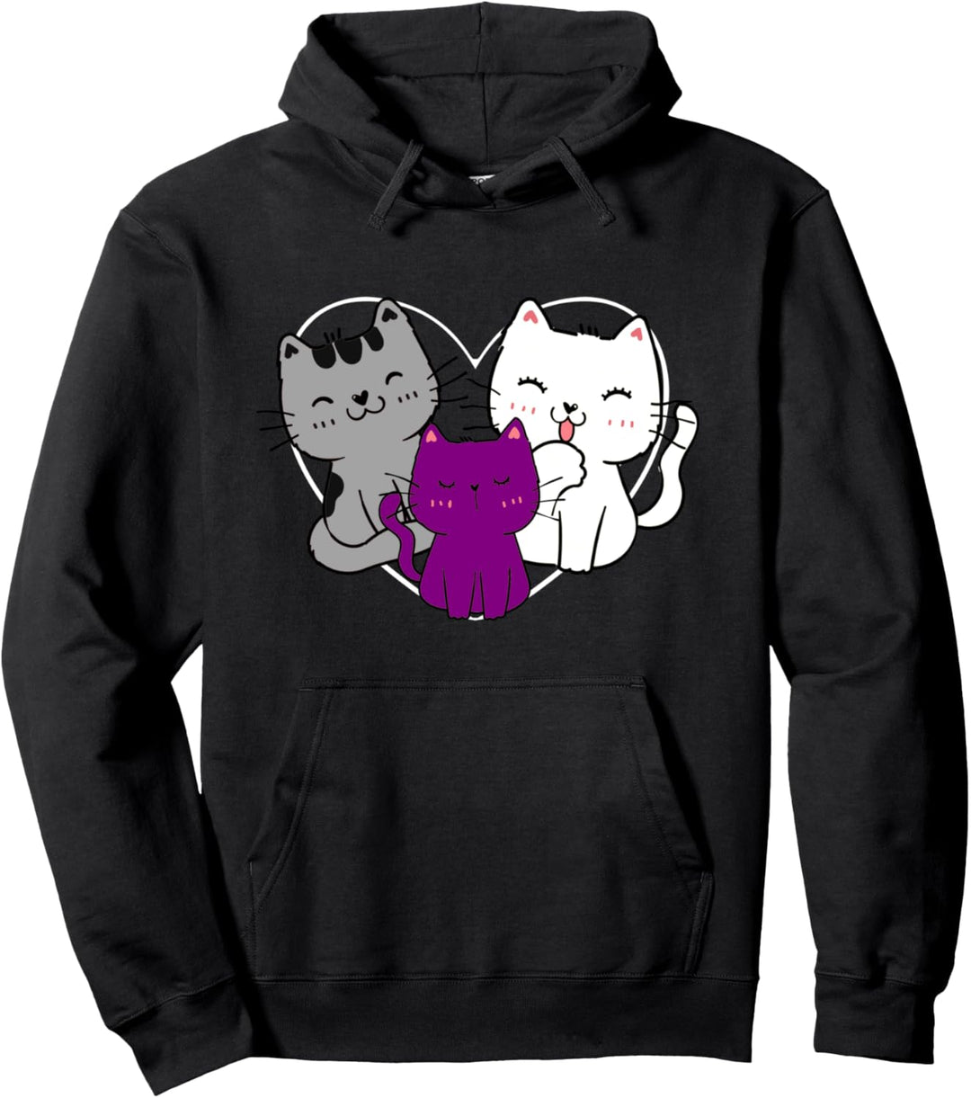 Asexuelle Katzen Asexueller Stolz Pullover Hoodie