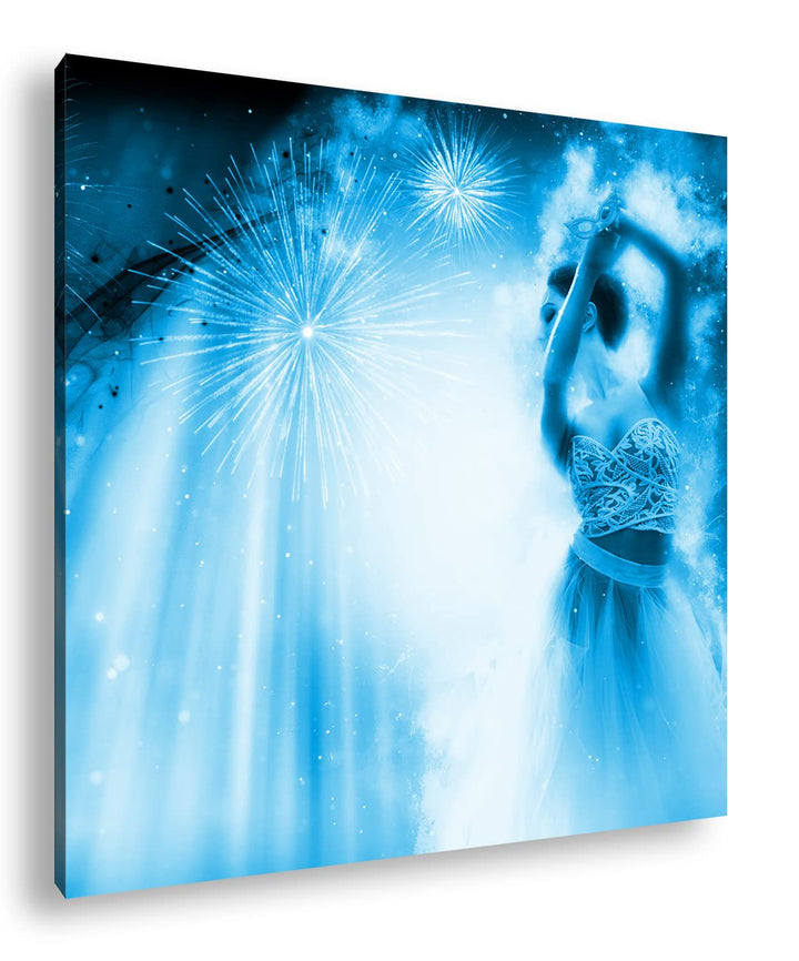 Sinnlichkeit des Tanzes Format: 40x40 Effekt: Monocrome Blau als Leinwand, Motiv fertig gerahmt auf