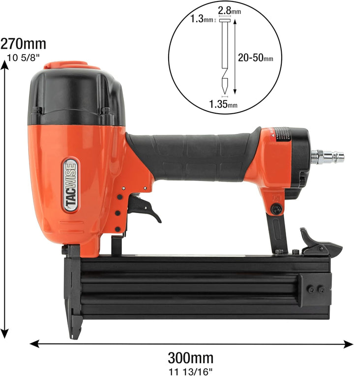 Tacwise DFN50V Druckluft-Stauchkopfnagler, verwendet Nägel des Typs 160 (16G) / 20–50 mm