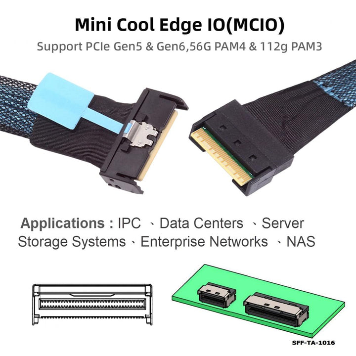 xiwai MCIO SFF-8654 SAS 4.0 74Pin Stecker auf PCI-E Slimline 8i 74Pin Stecker PCI-E 5.0 Mini Cool Ed