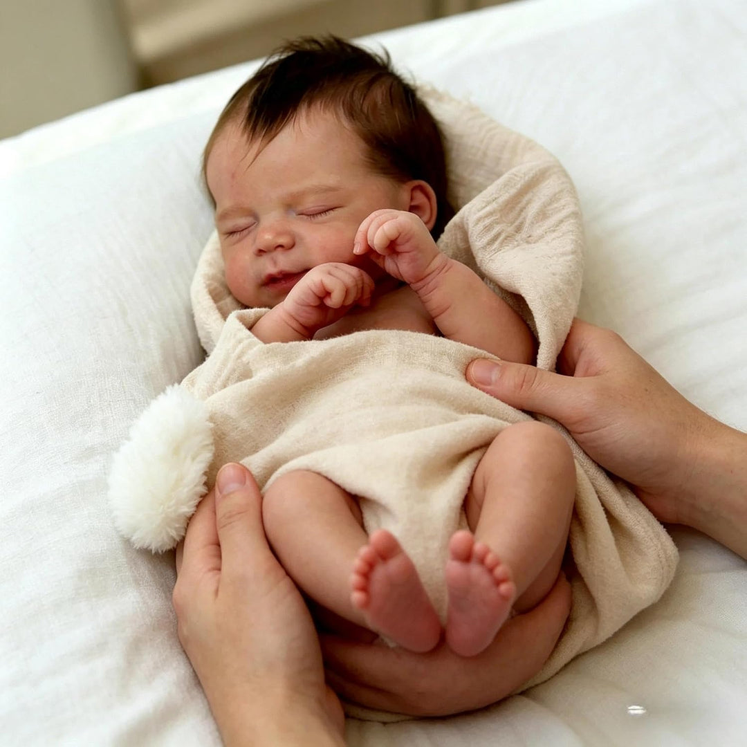 Zero pam Reborn Baby Puppen Vollsilikon Lebensecht-48CM Silikon Baby Junge Mit Haaren, Echte Baby Pu