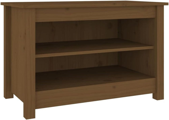 FIRBNUS Schuhbank Honigbraun 70x38x45,5 cm Massivholz Kiefer Schuhaufbewahrung Schuhorganizer Schuhs