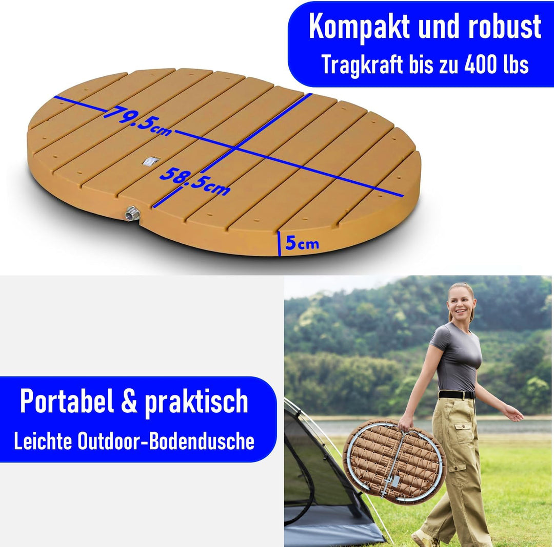 Gartendusche Bodendusche Aussendusche Saunadusche Campingdusche 70x55 cm Rechteck Fontänenhöhe bis 4