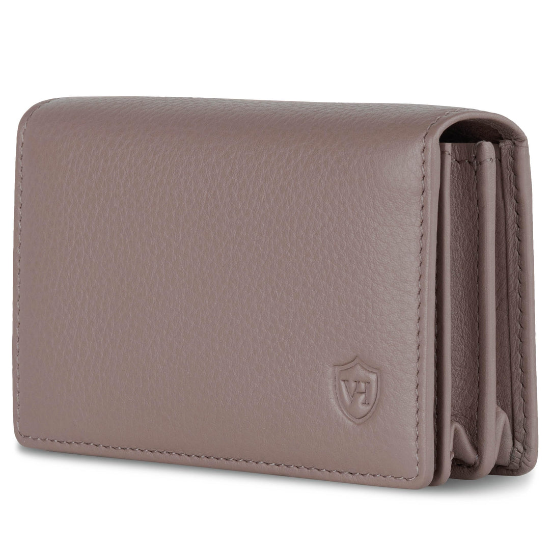 VON HEESEN® Visitenkartenetui Leder mit RFID-Schutz - Platz für 50 Visitenkarten - 6 Fächer - Visite