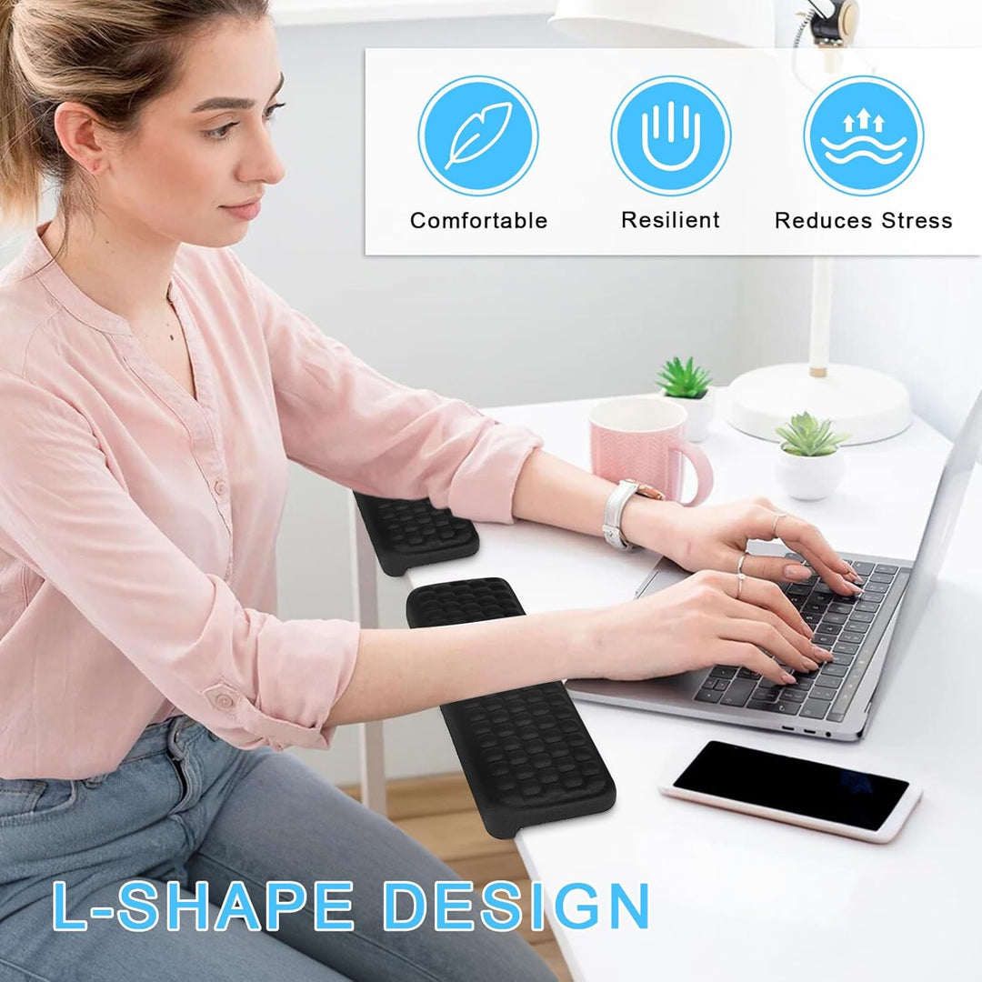 2 Stück L-Förmige Ergonomische Handgelenk Ellenbogenkissen, 30x10cm Memoryfoam Schreibtisch Handball