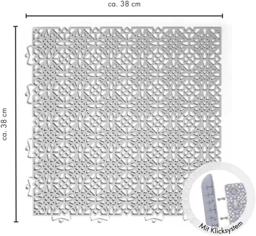 andiamo Terra Sol Terassenfliesen Klicksystem - Kunststoffplatten Aussenbereich für Balkon - Terasse