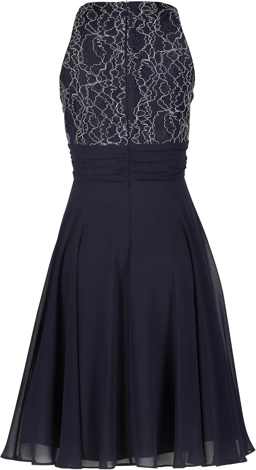 Vera Mont Damen Abendkleid mit Spitze 40 Nachthimmel, 40 Nachthimmel