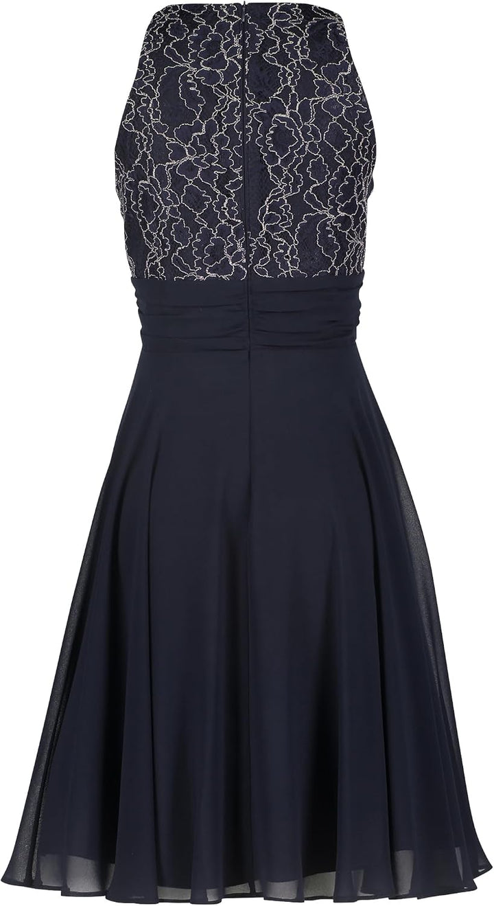 Vera Mont Damen Abendkleid mit Spitze 40 Nachthimmel, 40 Nachthimmel