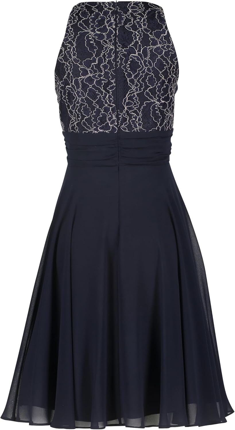 Vera Mont Damen Abendkleid mit Spitze 40 Nachthimmel, 40 Nachthimmel