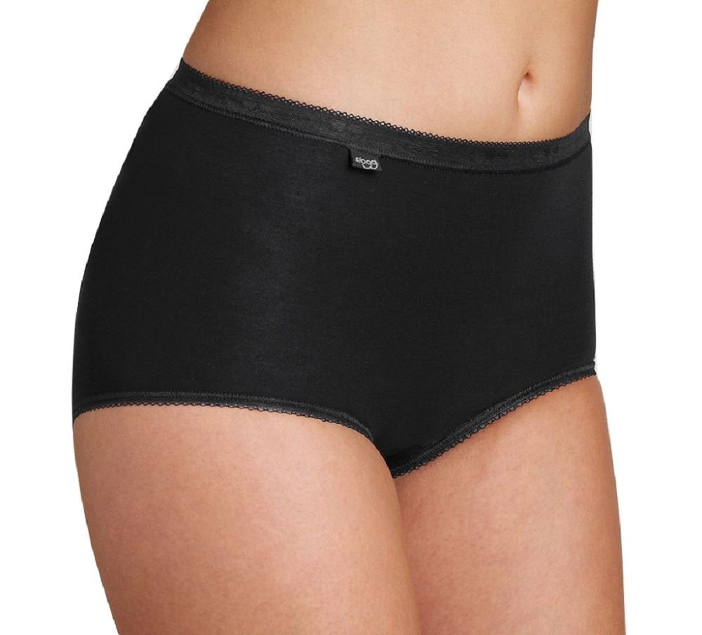Sloggi Damen sloggi Basic+ Maxi 3P Taillenslip 40 Schwarz, 40 Schwarz