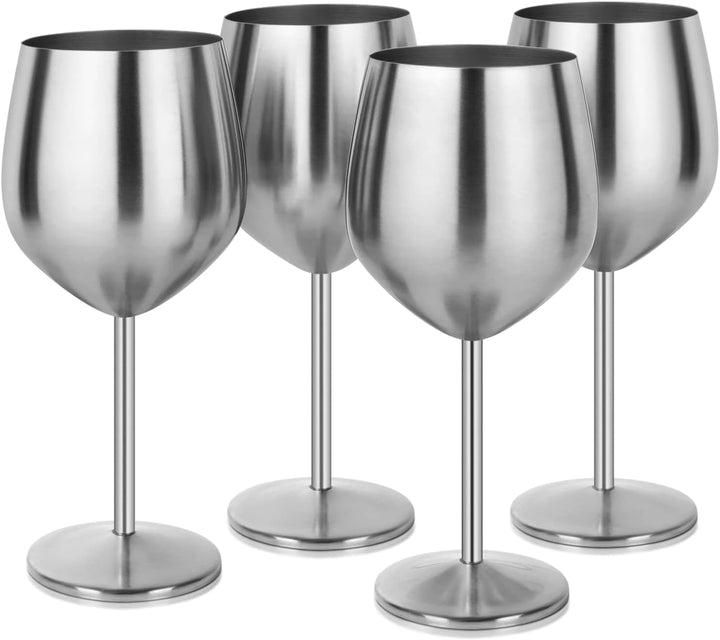 Livole Rotweingläser Set, 18Oz 550ml Weingläser aus Edelstahl, Champagner Gläser, Pokale Gross Bauch