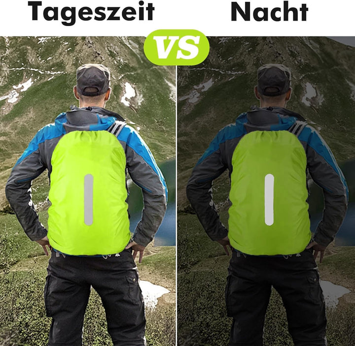 wasserdichte Rucksack-Regenhülle mit Aufbewahrungstasche Schultaschen-Reflektor Rucksackhülle mit re