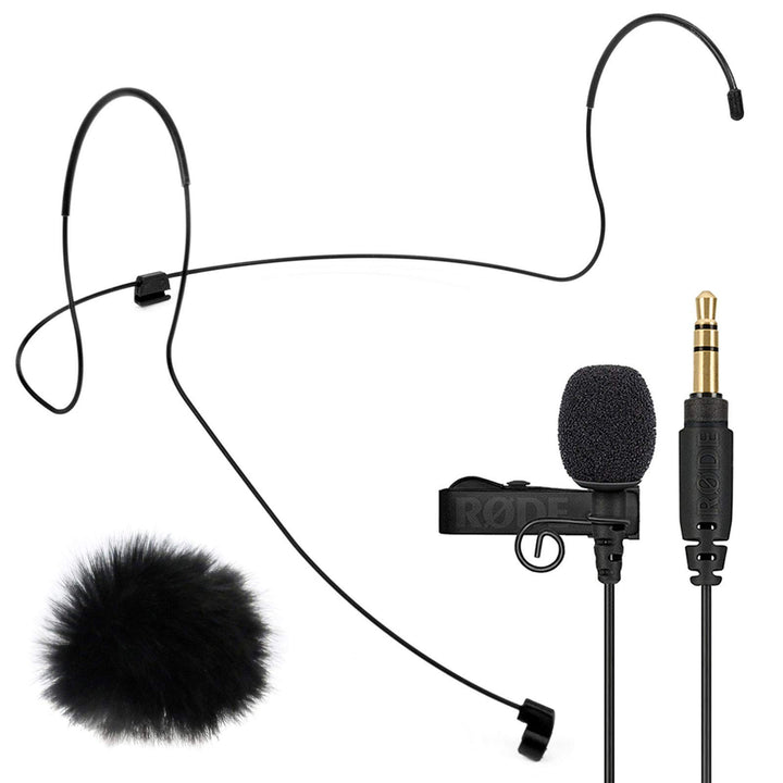 Rode Lavalier GO Lavaliermikrofon + Lav Headset Kopfbügel Grösse M + keepdrum Fell-Windschutz