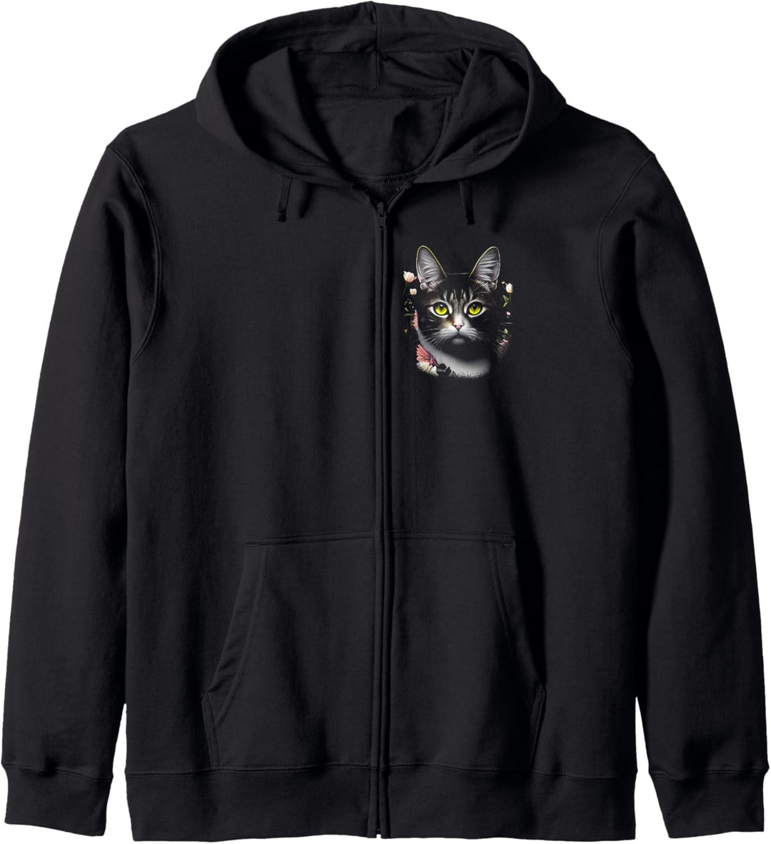 Super süsse Katze in einem Feld aus Blumen Kapuzenjacke