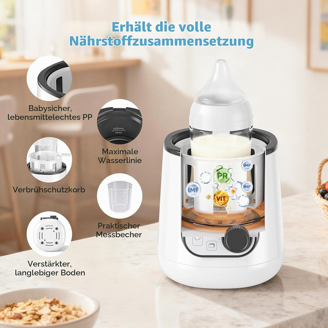 8-in-1Flaschenwärmer, Fast Babynahrungsheizung, Multifunktionaler Flaschenwärmer für Muttermilch, Au