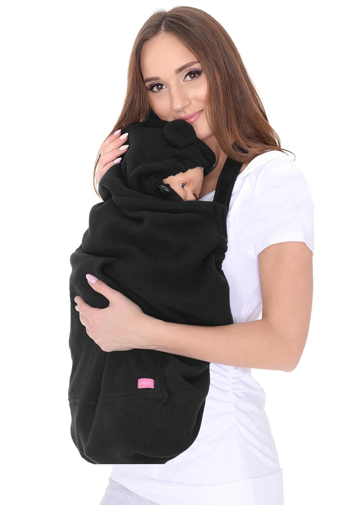 Mija - Tragecover, Universal Bezug für Baby Carrier/Tragetücher/Cape 4023 (Schwarz/mit Vögeln) Schwa