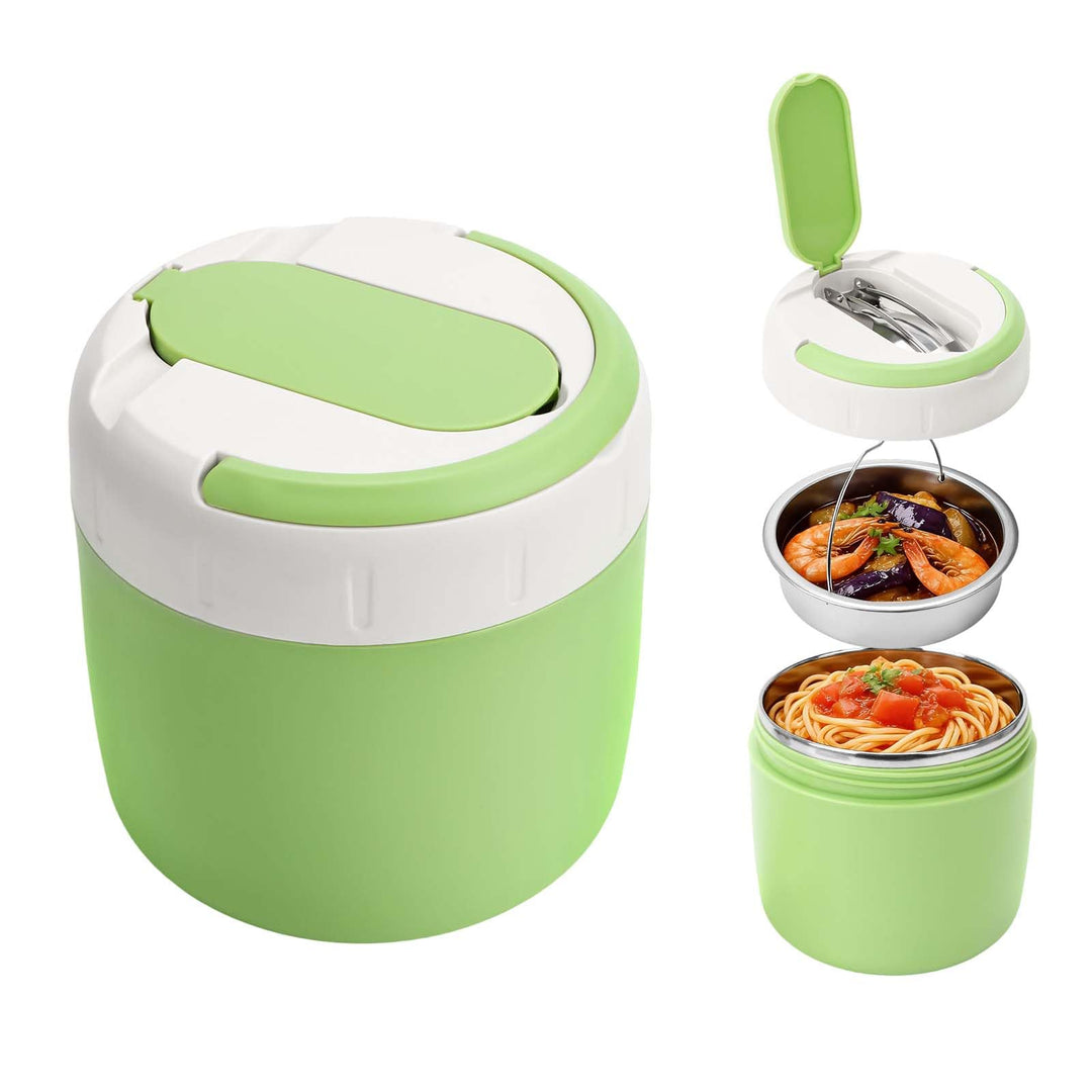Thermobehälter für Essen 1.3L, Edelstahl, Thermo Lunchbox mit faltbarem Besteck, Suppenbehälter to g