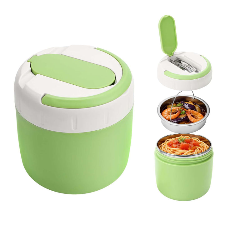 Thermobehälter für Essen 1.3L, Edelstahl, Thermo Lunchbox mit faltbarem Besteck, Suppenbehälter to g