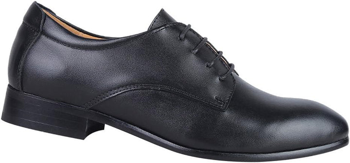 ANUFER Herren Echtes Leder Kleider Schuhe Formell Geschäft Derby Schnürsenkel 44 EU Schwarz, 44 EU S