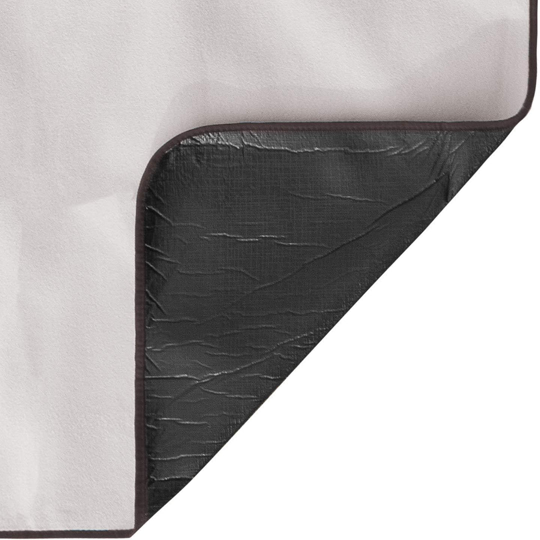 anndora Fleece Picknickdecke wasserdicht 125x150 cm - braun Braun Hellblau, Braun Hellblau