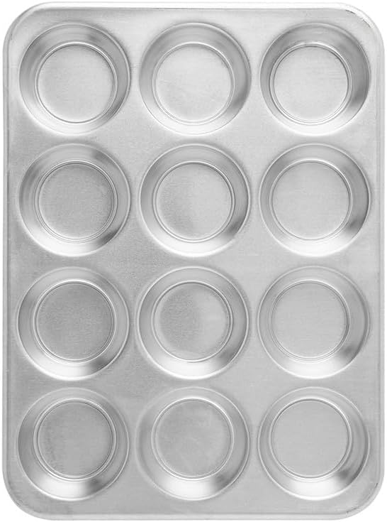 Nordic Ware Natürliche Aluminium-Muffinform für 12 Tassen Muffinform für 12 Muffins, Muffinform für
